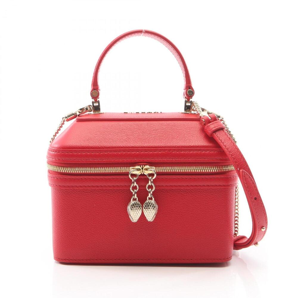 Bulgari BVLGARI Serpenti Jewelry Box 2-Way Handbag Leather Women's Red